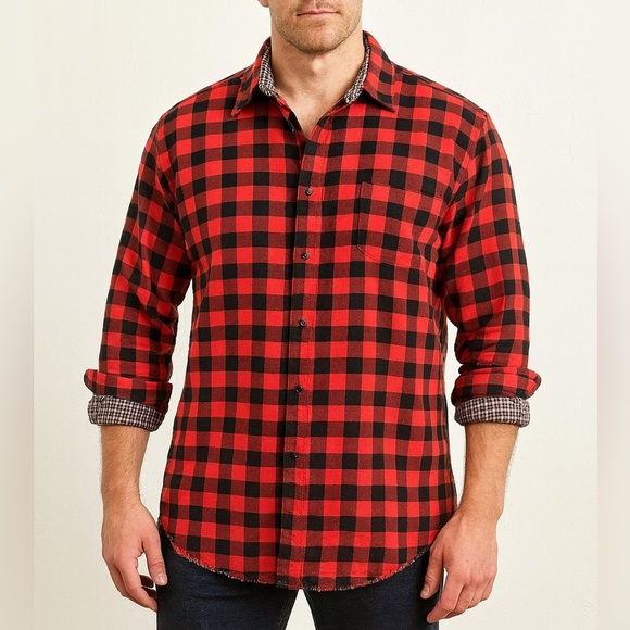 Cremieux Classic Fit Buffalo Plaid Reversible Long Sleeve Woven Shirt Sz 3XT - Picture 1 of 16
